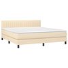 vidaXL Boxspring met matras en LED stof cr&egrave;mekleurig 180x200 cm