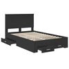 vidaXL Bedframe met hoofdeinde Zwart 135 x 190 cm Bewerkt hout
