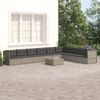 vidaXL 9-delige Loungeset met kussens poly rattan grijs