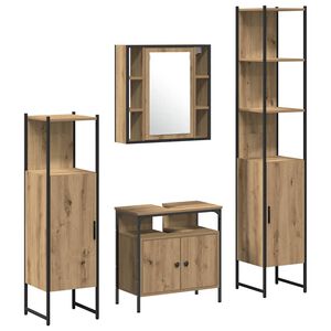 vidaXL Badkamermeubelset met plank 4 pcs Artisan Eiken Bewerkt hout