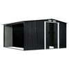 vidaXL Tuinschuur met schuifdeuren 329,5x312x178 cm staal antraciet