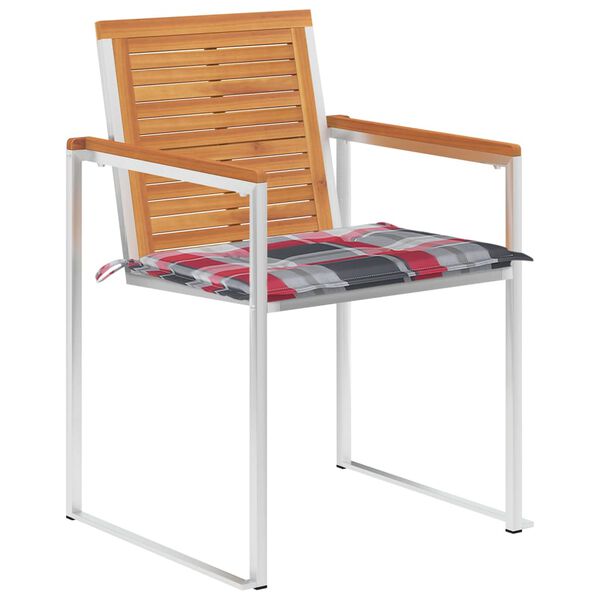 vidaXL Tuinstoelen 4 st met kussens massief acaciahout