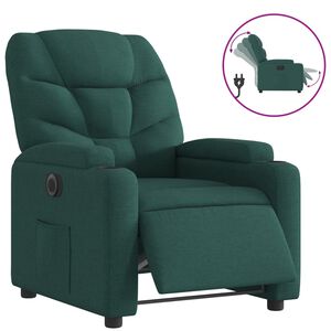 vidaXL Fauteuil verstelbaar elektrisch stof donkergroen