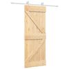 vidaXL Schuifdeur 80 x 210 cm Massief grenenhout Natuurlijk en Wit