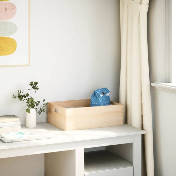 vidaXL Houten kist met handvatten 40x30x13 cm massief grenenhout