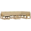 vidaXL Buiten bankenset 9 st Wit en Beige