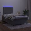 vidaXL Boxspring met matras en LED fluweel donkergrijs 120x200 cm