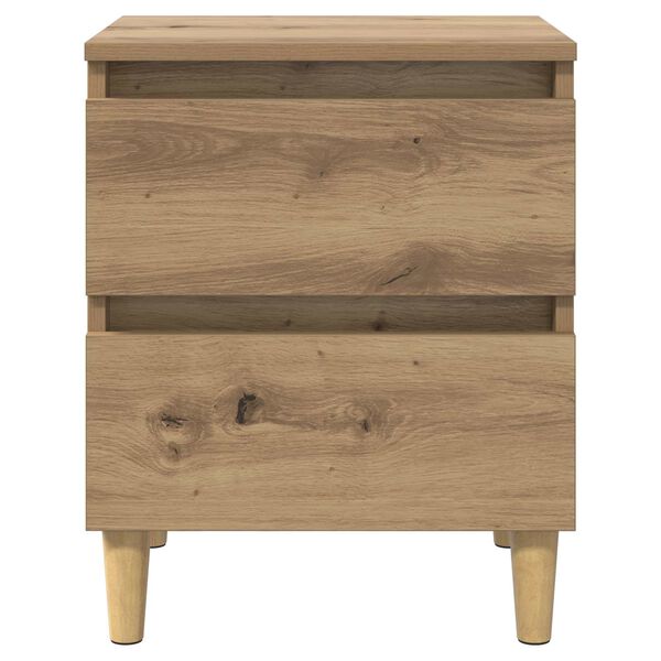 vidaXL Bedkast met lade Artisan Eiken 40 x 35 x 50 cm Bewerkt hout