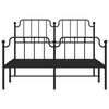 vidaXL Bedframe met hoofd- en voeteneinde metaal zwart 140x190 cm