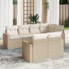 vidaXL 7-delige Loungeset met kussens poly rattan beige