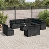 vidaXL 13-delige Loungeset met kussens poly rattan zwart