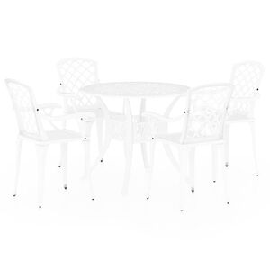 vidaXL 5-delige Bistroset gietaluminium wit