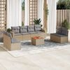 vidaXL 9-delige Loungeset met kussens poly rattan beige