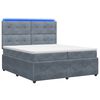 vidaXL LED Boxspring Bed met Matras Donkergrijs 200 x 200 cm Fluweel