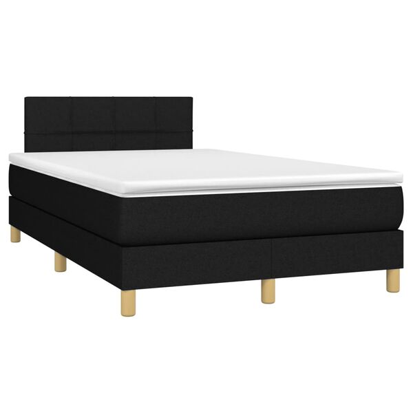 vidaXL Boxspring met matras en LED stof zwart 120x190 cm