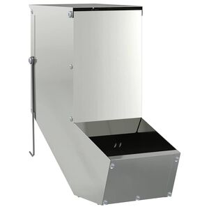 vidaXL Konijnenvoer Zilver 12,5 x 26 x 28,5 cm Gegalvaniseerd staal