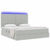 vidaXL Opbergbed met LED met matras Lichtgrijs 160 x 200 cm Fluweel