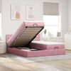 vidaXL Ottoman bed met matrassen en LED's 160x200cm fluweel roze