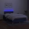 vidaXL Boxspring met matras en LED stof blauw 120x200 cm
