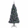 vidaXL Kunstkerstboom met verlichting en ballenset Groen 210 cm PET