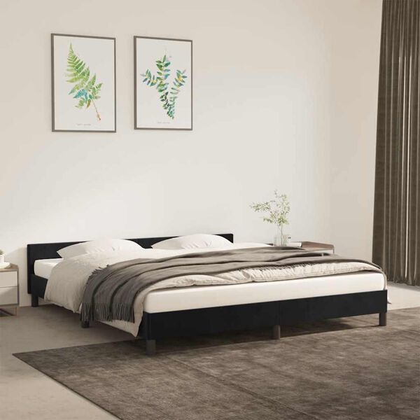vidaXL Bedframe zonder matras 160x200 cm fluweel zwart