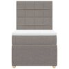 vidaXL Boxspring met matras stof taupe 100x200 cm