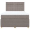 vidaXL Boxspring met matras stof taupe 140x200 cm