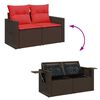 vidaXL 11-delige Loungeset met kussens poly rattan acacia bruin