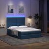 vidaXL Ottoman bed met matras en LED's 140x200cm stof blauw