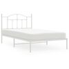 vidaXL Bedframe met hoofdbord metaal wit 100x200 cm