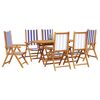 vidaXL Tuin Eetset 7 pcs Blauw en wit Massief acaciahout
