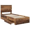 vidaXL Bedframe met hoofdeinde Oudhout 100 x 200 cm Bewerkt hout