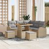 vidaXL Tuinbankenset met kussen 8 pcs Beige poly rattan