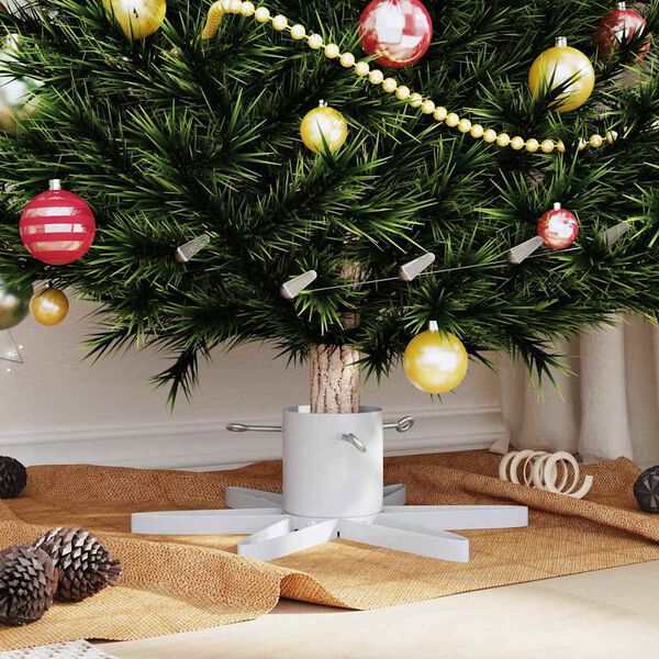 vidaXL Kerstboomstandaard 1.73 Wit 49 x 49 x 15,5 cm Staal