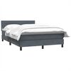 vidaXL Boxspring met matras fluweel donkergrijs 140x220 cm