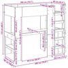 vidaXL Loft Bedframe met Bureau Wit 90 x 200 cm Bewerkt hout