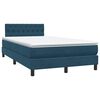 vidaXL Boxspring met matras fluweel donkerblauw 120x210 cm