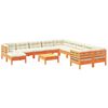 vidaXL 12-delige Loungeset met kussens massief grenenhout wasbruin