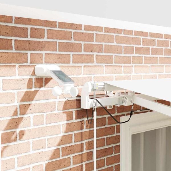 vidaXL Inklapbaar Zonnescherm Wit 300 x 250 cm Polyester en Metaal