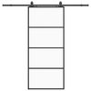 vidaXL Schuifdeur met beslagset 90x205 cm ESG glas zwart