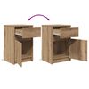 vidaXL LED Bedside Kast 2 pcs artisanaal eikenkleurig 38 x 34 x 61 cm