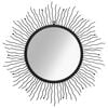 vidaXL Wandspiegel sunburst 80 cm zwart