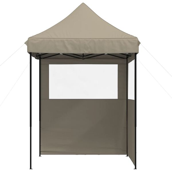 vidaXL Partytent inklapbaar pop-up met 2 zijwanden taupe