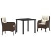 vidaXL Tuin eettafelset 3 st Bruin poly rattan