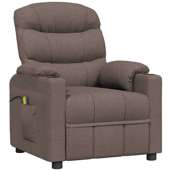 vidaXL Massagestoel stof taupe