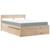 vidaXL Bed met lades en matras massief grenenhout 140x190 cm
