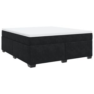 vidaXL Boxspring met matras fluweel zwart 180x200 cm