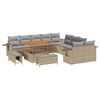 vidaXL Tuinbankenset 13 pcs Beige poly rattan