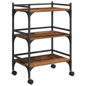 vidaXL Keuken Trolley Oud Hout 50 x 35 x 75.5 cm Bewerkt hout