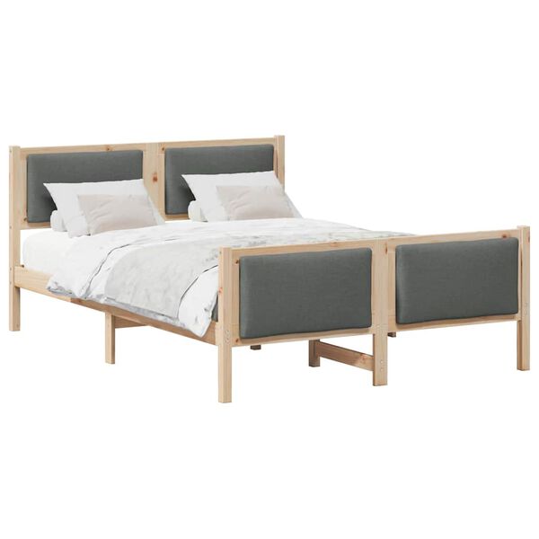 vidaXL Bedframe met hoofdeinde Donkergrijs 140 x 190 cm Stof